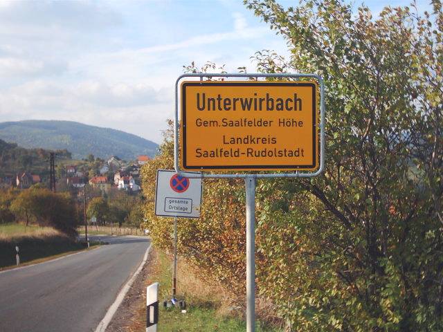 Ortseingangsschild Unterwirbach