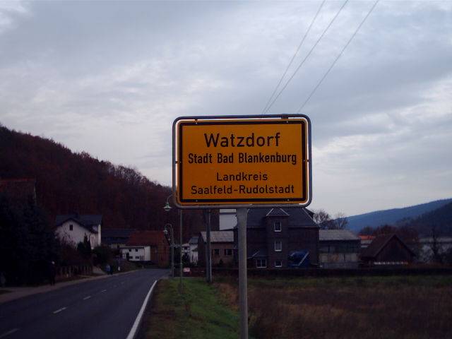 Ortseingangsschild Watzdorf